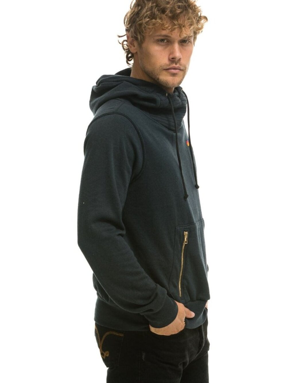NEW Aviator Nation sz L Ninja Pullover Hoodie Charcoal Unisex - Picture 3 of 7